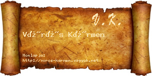Vörös Kármen névjegykártya
