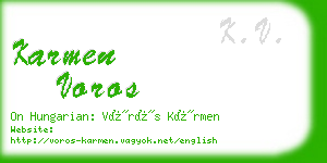 karmen voros business card